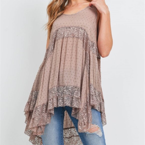 Mocha Detailed Boho tunic top - Picture 4 of 14